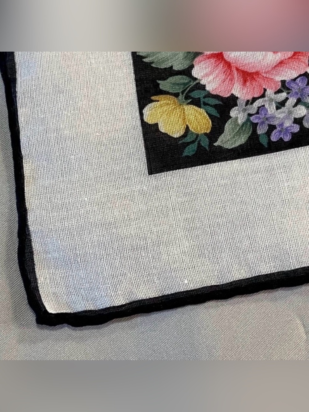 NWT Vintage YSL Yves Saint Laurent Floral Scarf Handkerchief - Picture 8 of 12